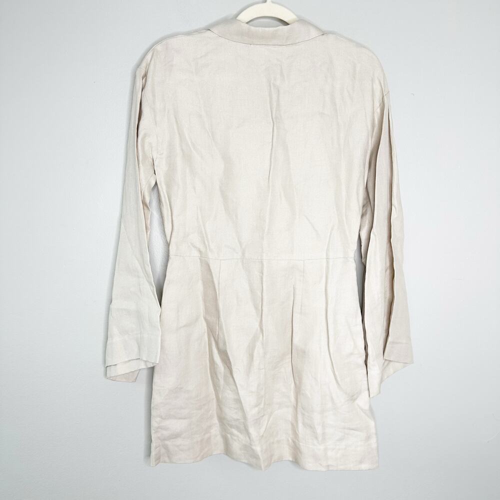 Bondi Born Sand Portuguese Linen Relaxed Bell Sleeve Delphi Dress XS - Picture 3 of 12